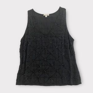 Zelda Women’s Top Size 2 100% Silk Beaded Whimsigoth Dark Romantic Fairy Grunge